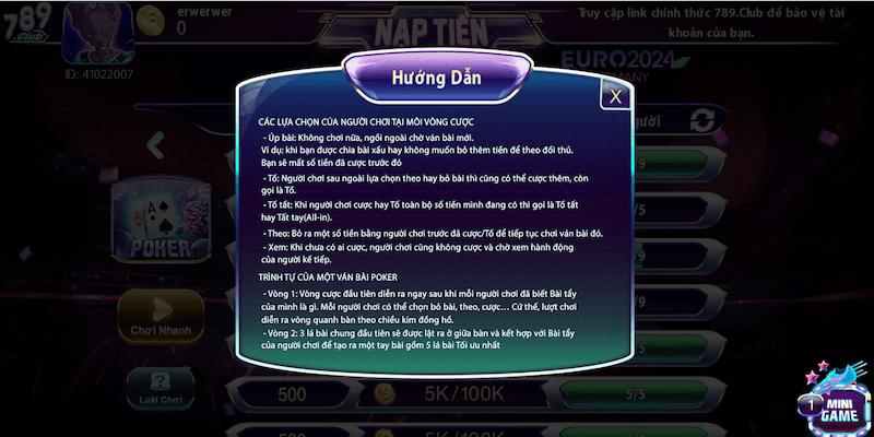 Bài Poker 789Club: Tựa game bài trực tuyến giải trí cực hot 4 Các thuật ngữ cần hiểu rõ về game bài